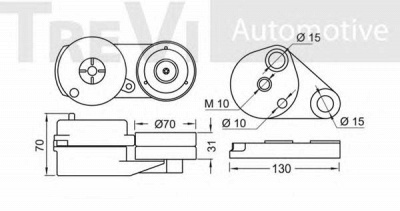 TREVI AUTOMOTIVE ta1660 -  Натяжная планка, поликлиновой ремень